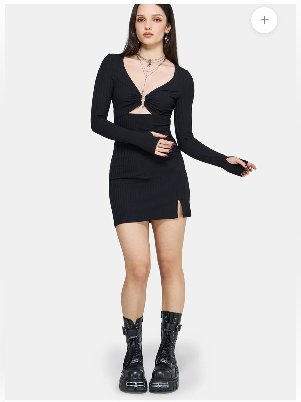 Disturbia Eastwick Gothic Cut Out Bodycon Mini Dress Size 6 NWT